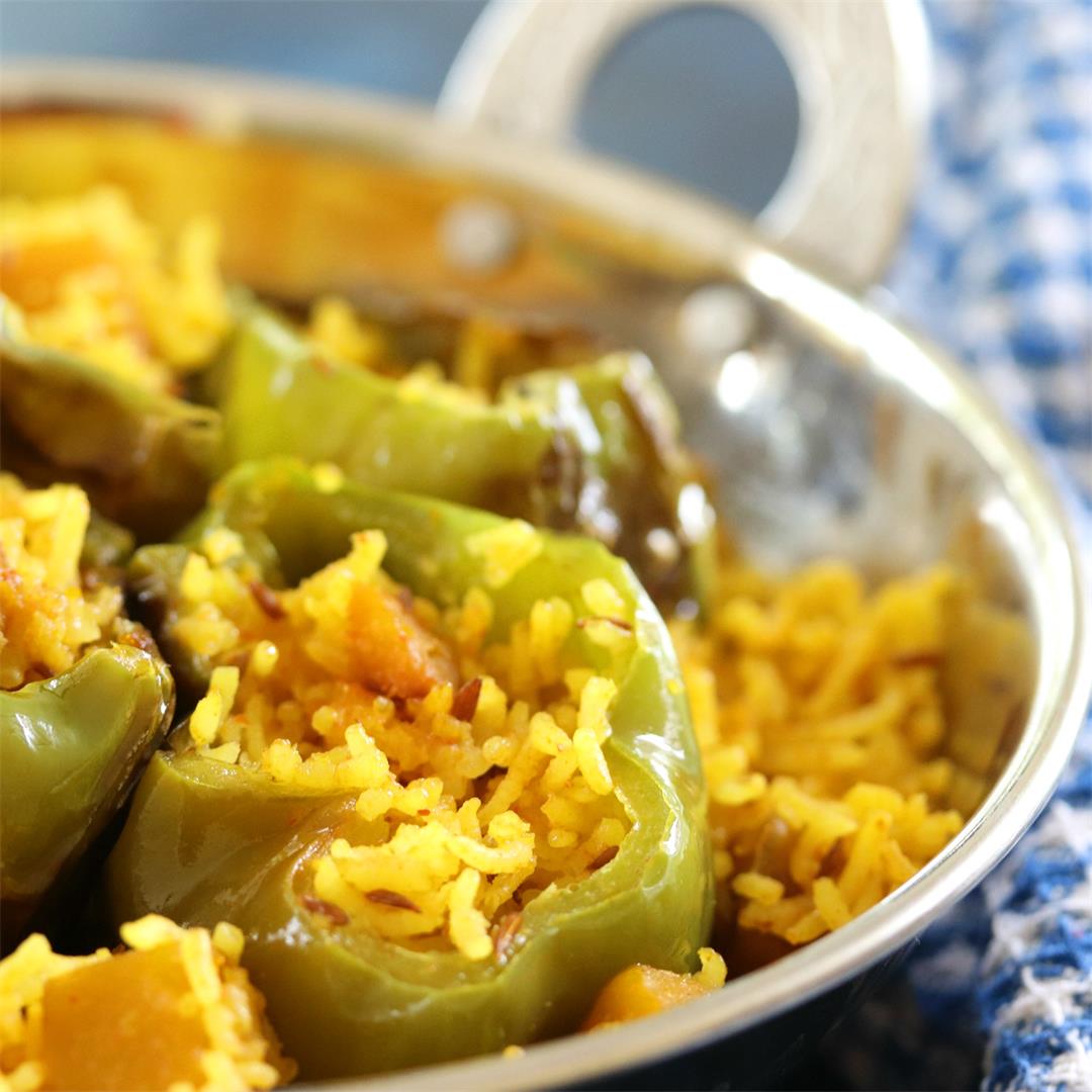 Bell Peppers Stuffed with Pumpkin Rice