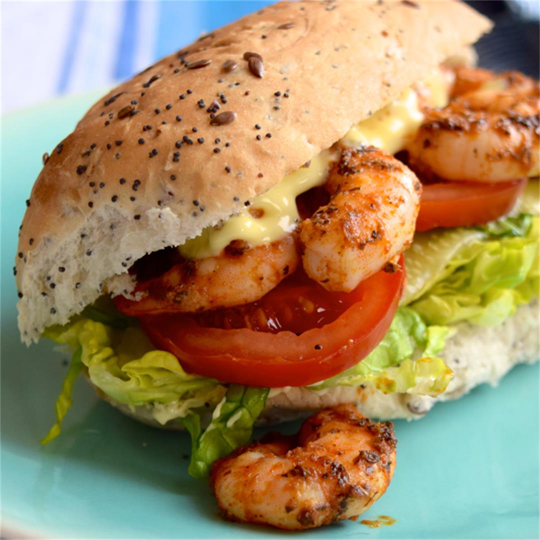 Lighter Southern Shrimp Po' Boy Sandwich