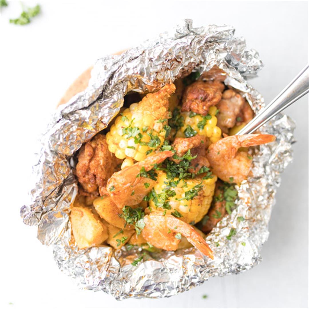 Cajun Shrimp and Vegetable Foil Packets