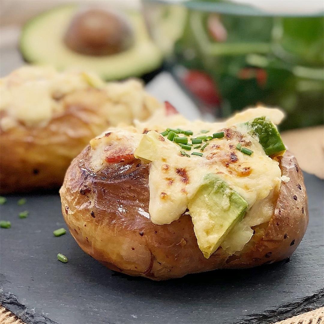 Chicken Mornay Baked Potatoes