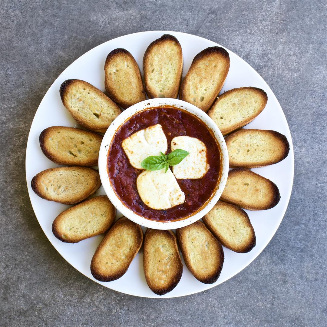 Goat Cheese Baked in Tomato Sauce