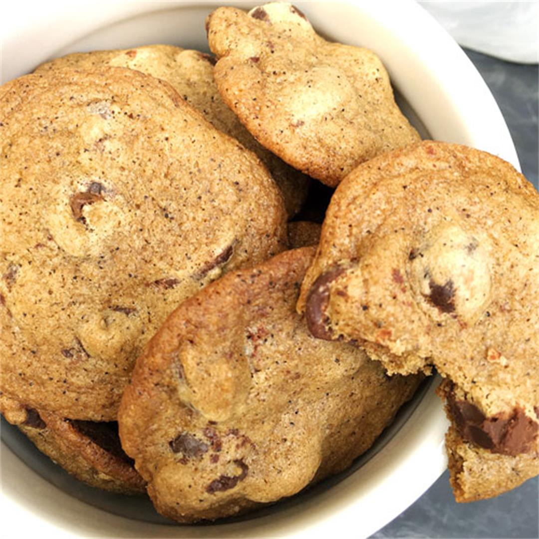 Mocha Cookies with Chocolate Covered Espresso Beans
