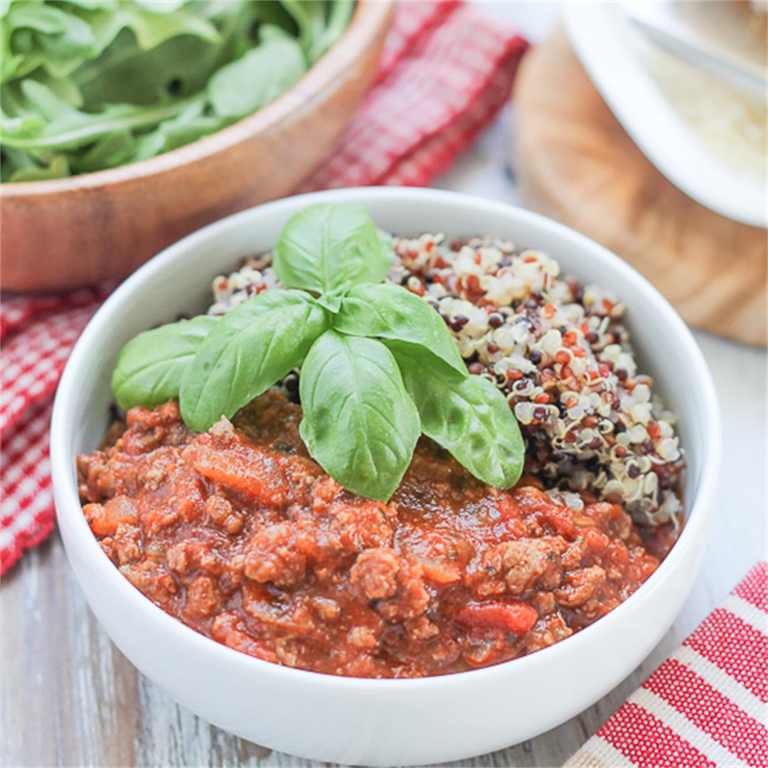 Quinoa with Bolognese Sauce