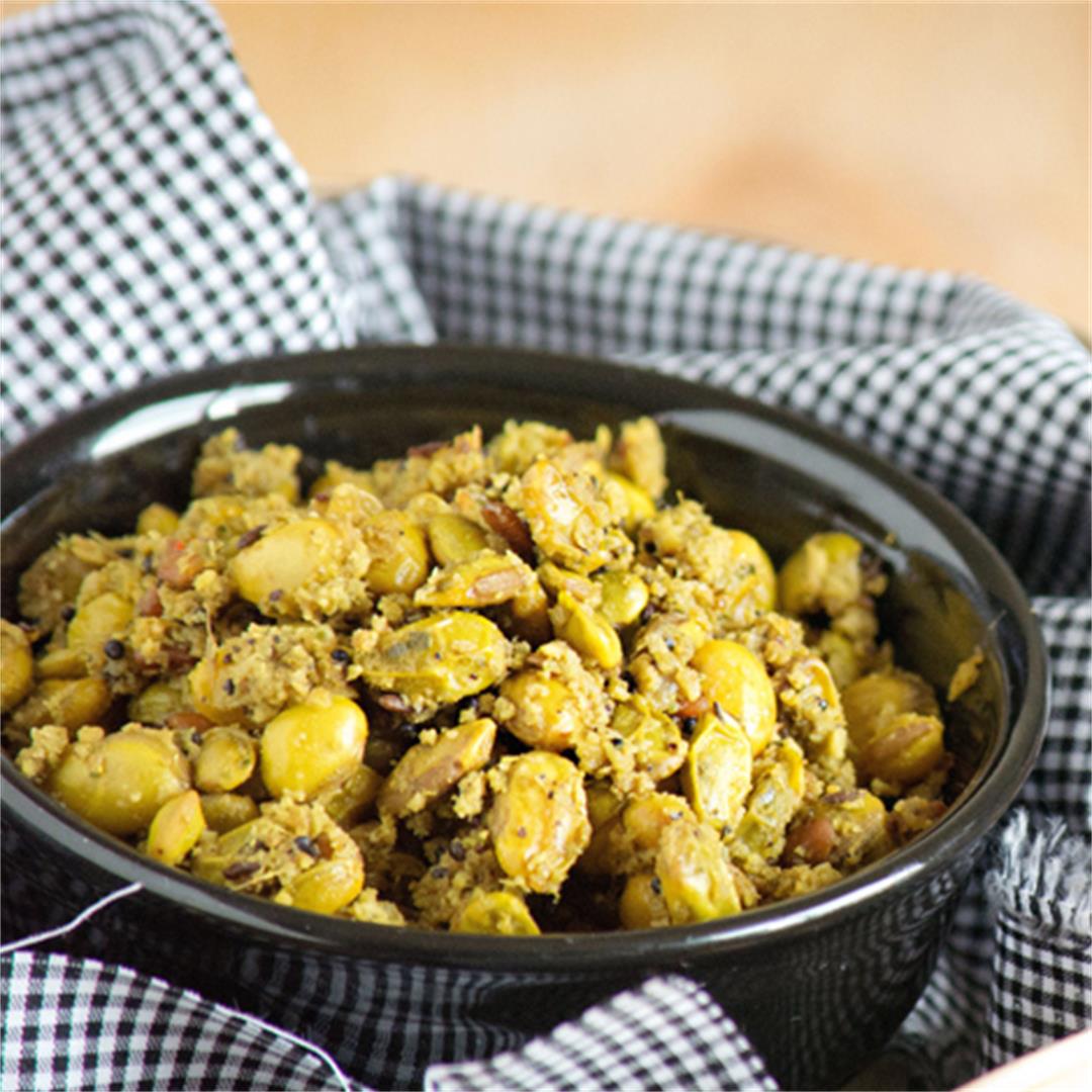 Spicy Indian side dish recipe-Pachai Mochai Masala fry
