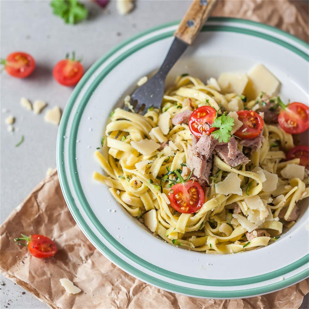 15-minute Zucchini Tuna Noodles