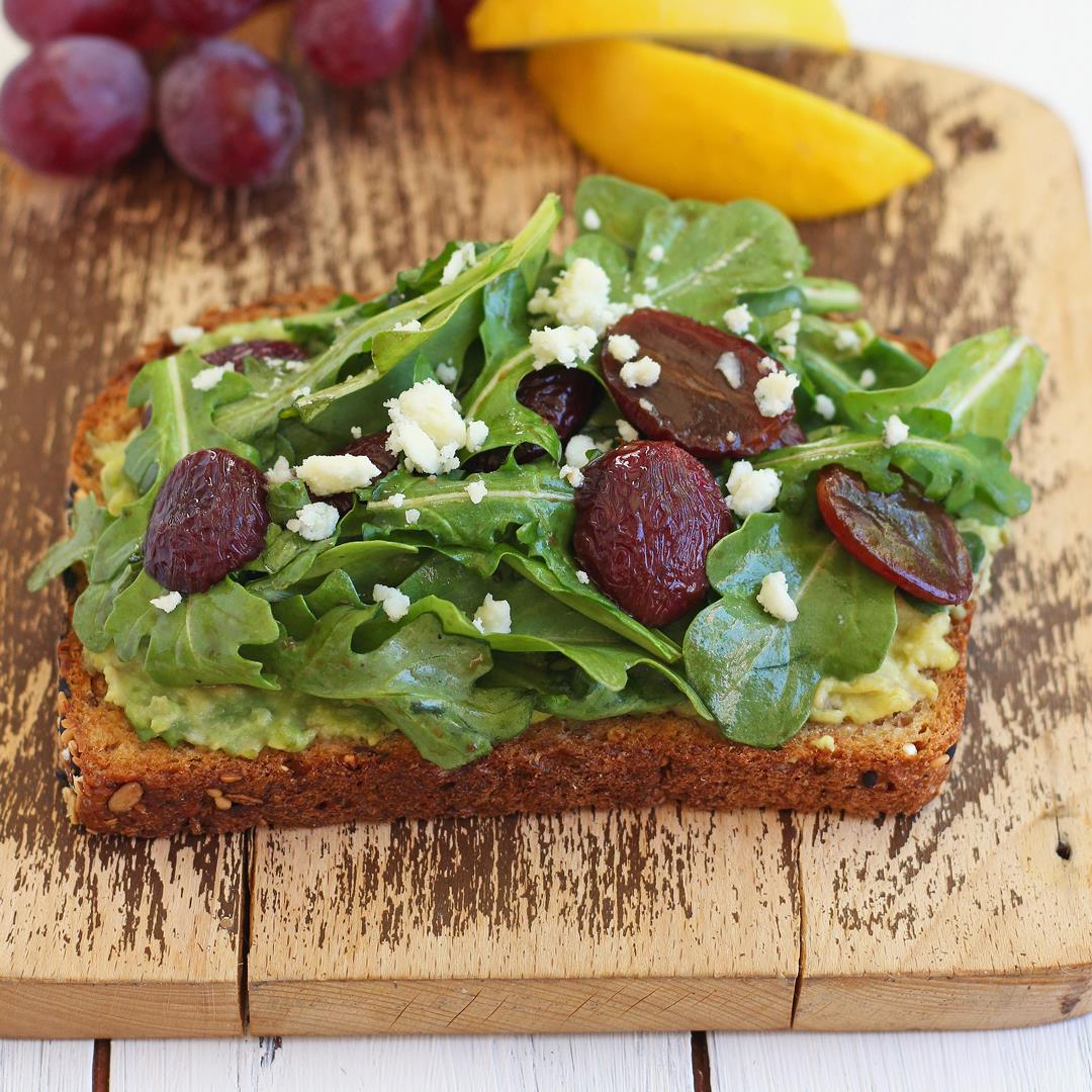 Avocado Toast with Balsamic Roasted Grapes