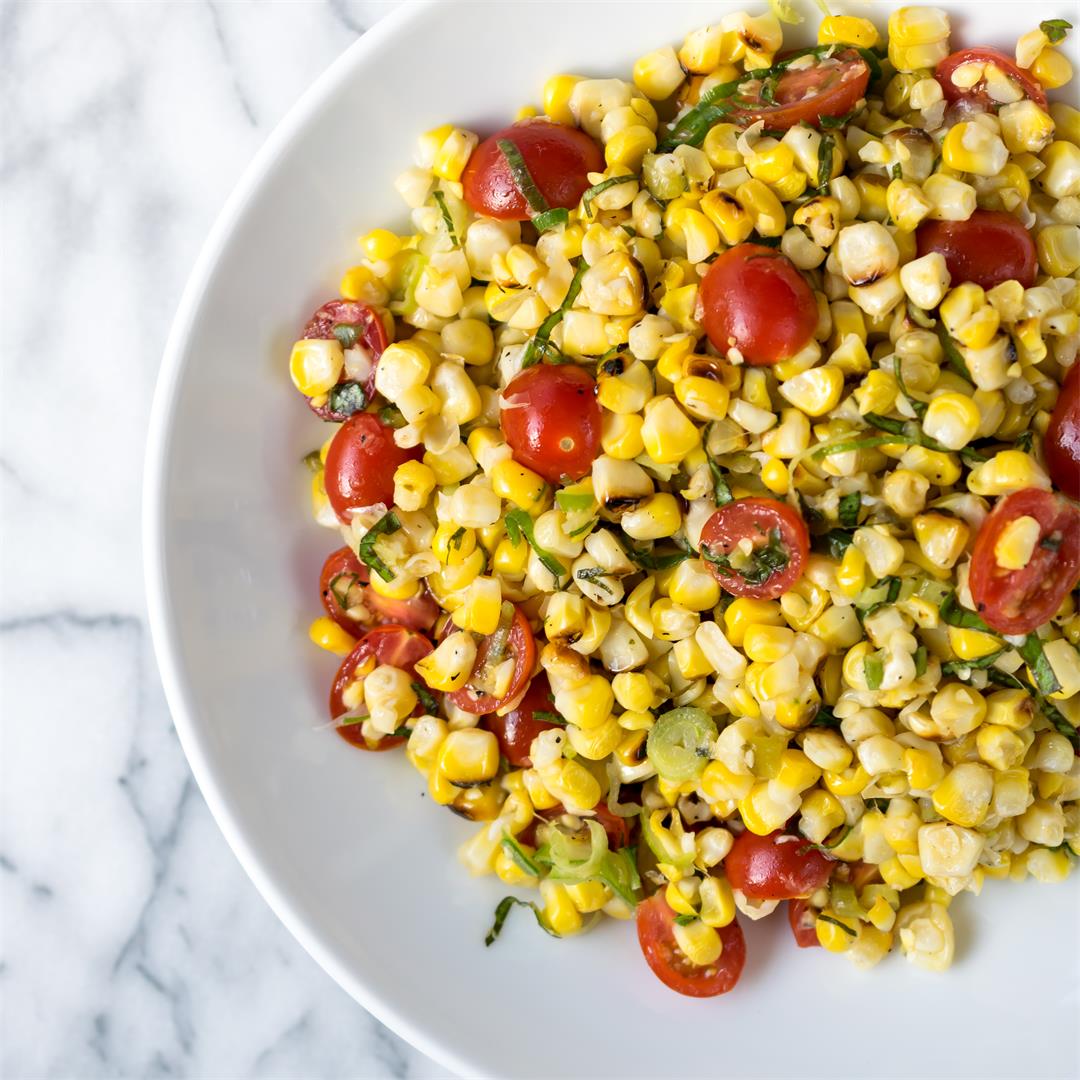 Grilled Corn, Tomato and Jalapeno Salad