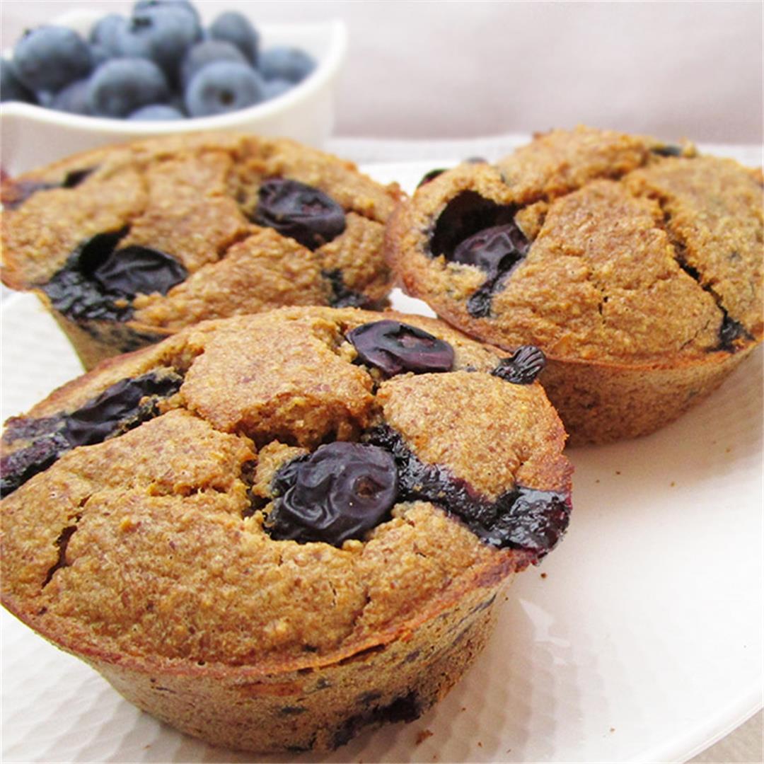 Vegan Blueberry Oat Muffins are great on-the-go breakfast or as