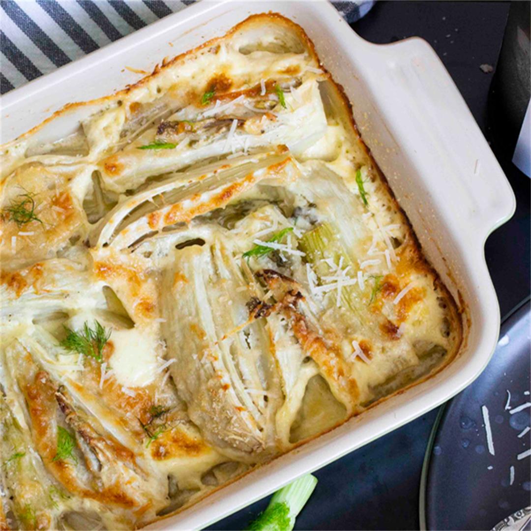 Baked Fennel with Parmesan & Cream