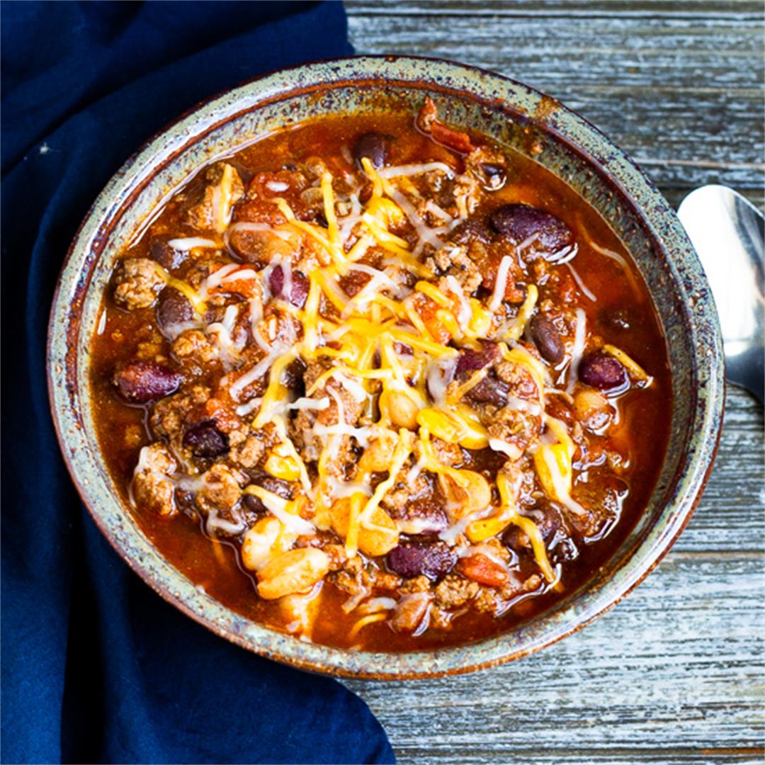 Easy Beef and Bean Chili (Slow Cooker or Instant Pot)