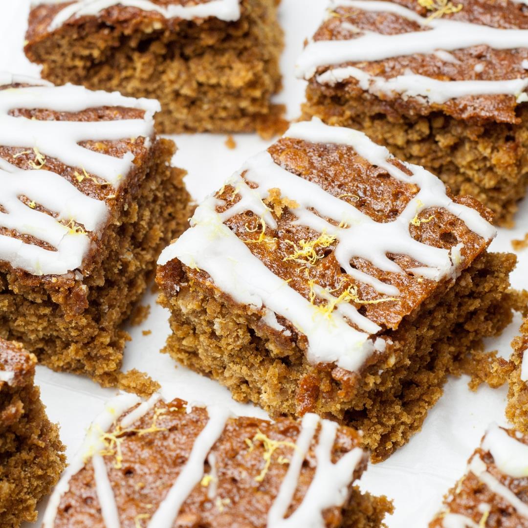 Sticky Ginger Cake with Tangy Lemon Icing