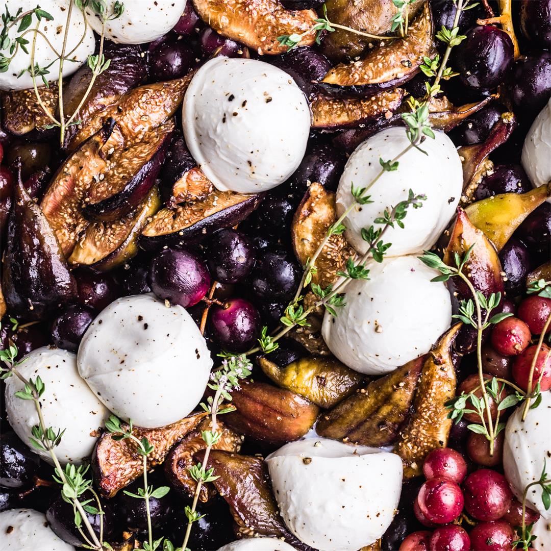 Roasted Grapes & Figs with Burrata