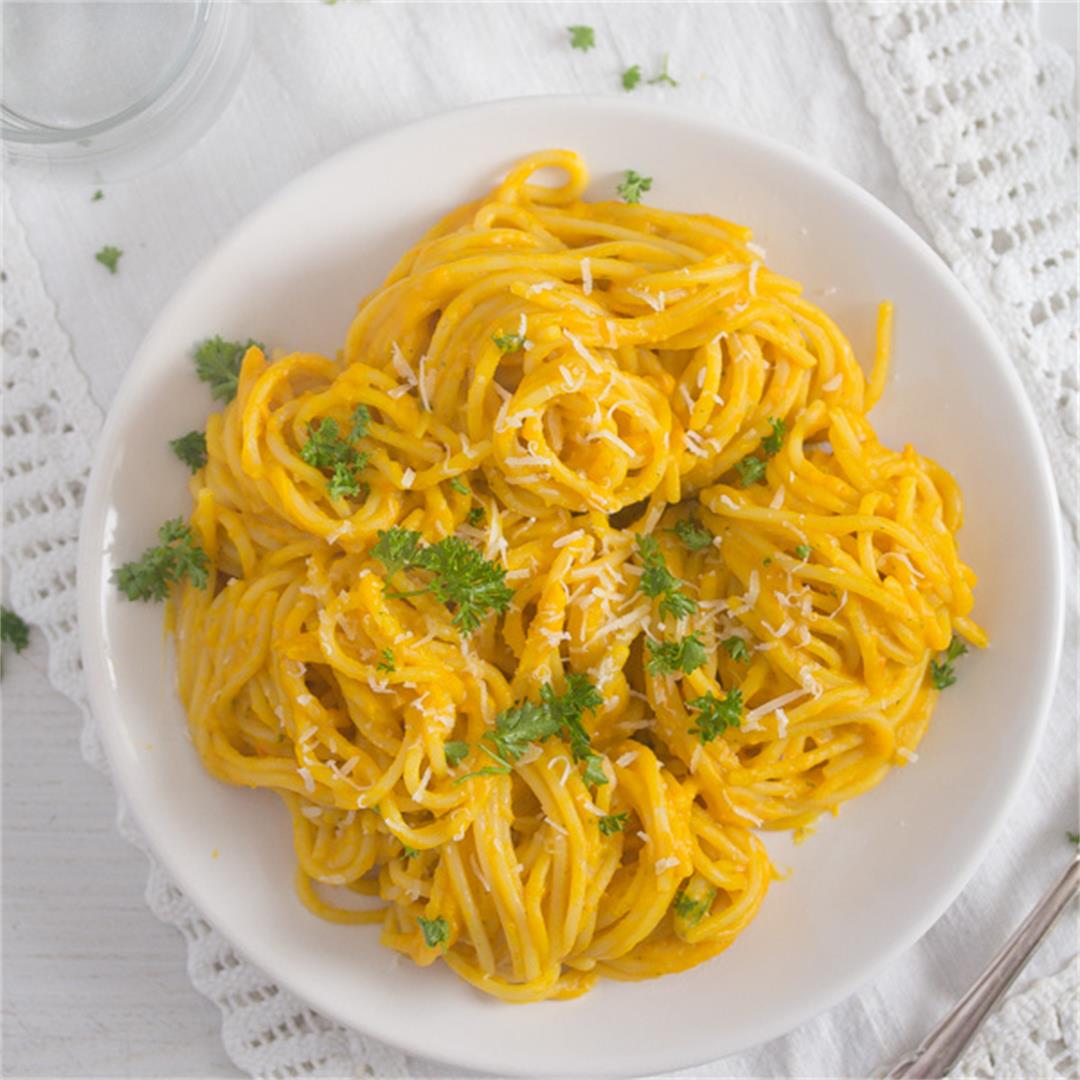 Creamy Pumpkin Pasta Sauce with Parmesan and Parsley