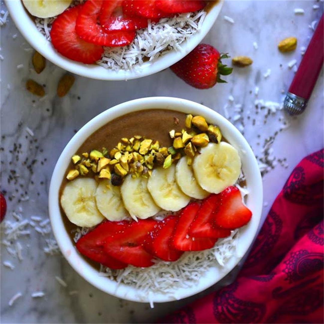 Fruit  And Chocolate Smoothie Bowl - Vegan