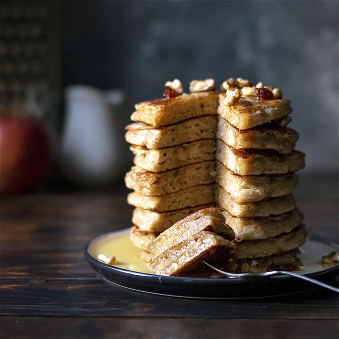 Best whole wheat, olive oil & grated apple pancakes