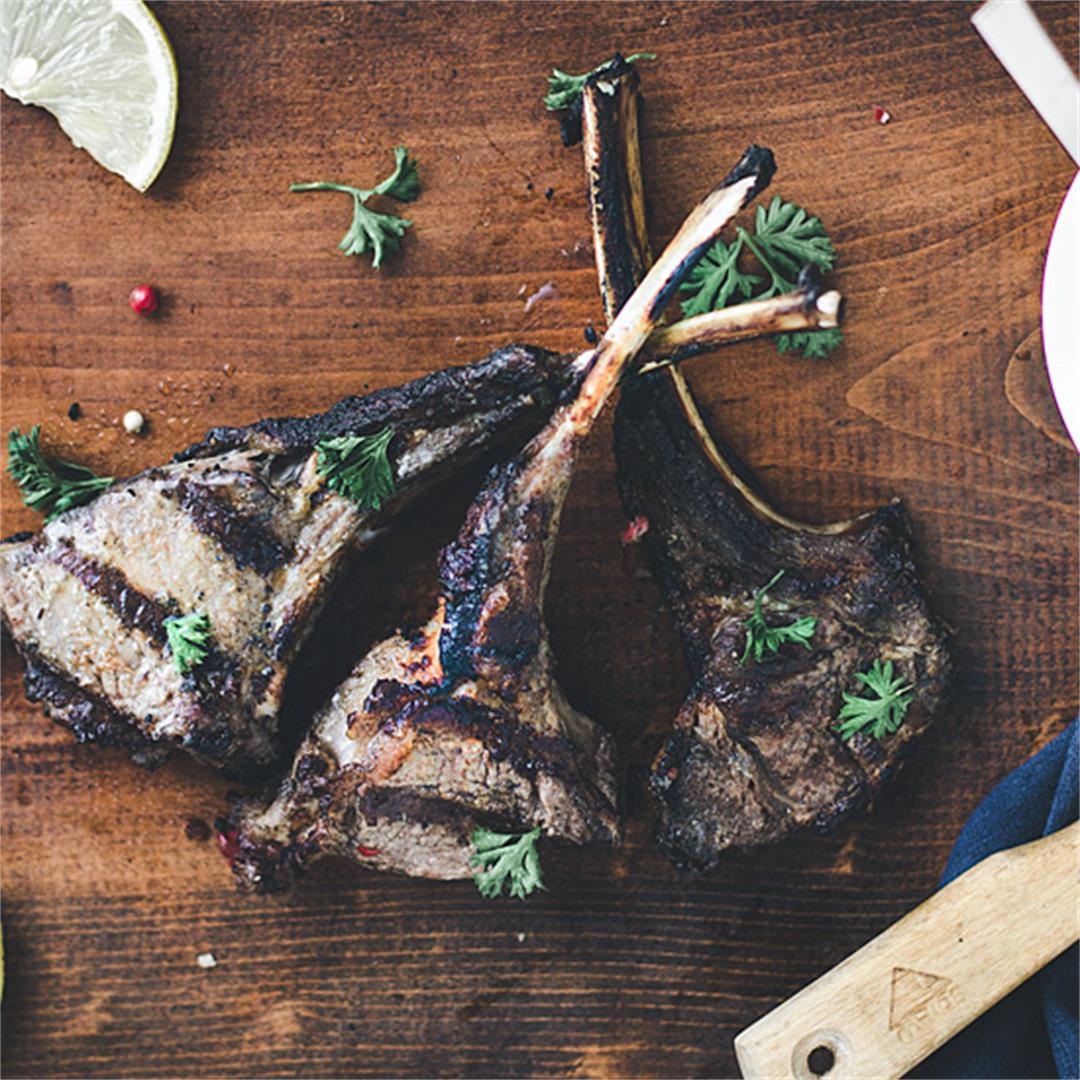 Egyptian Grilled Lamb Chops with Spiced Yogurt