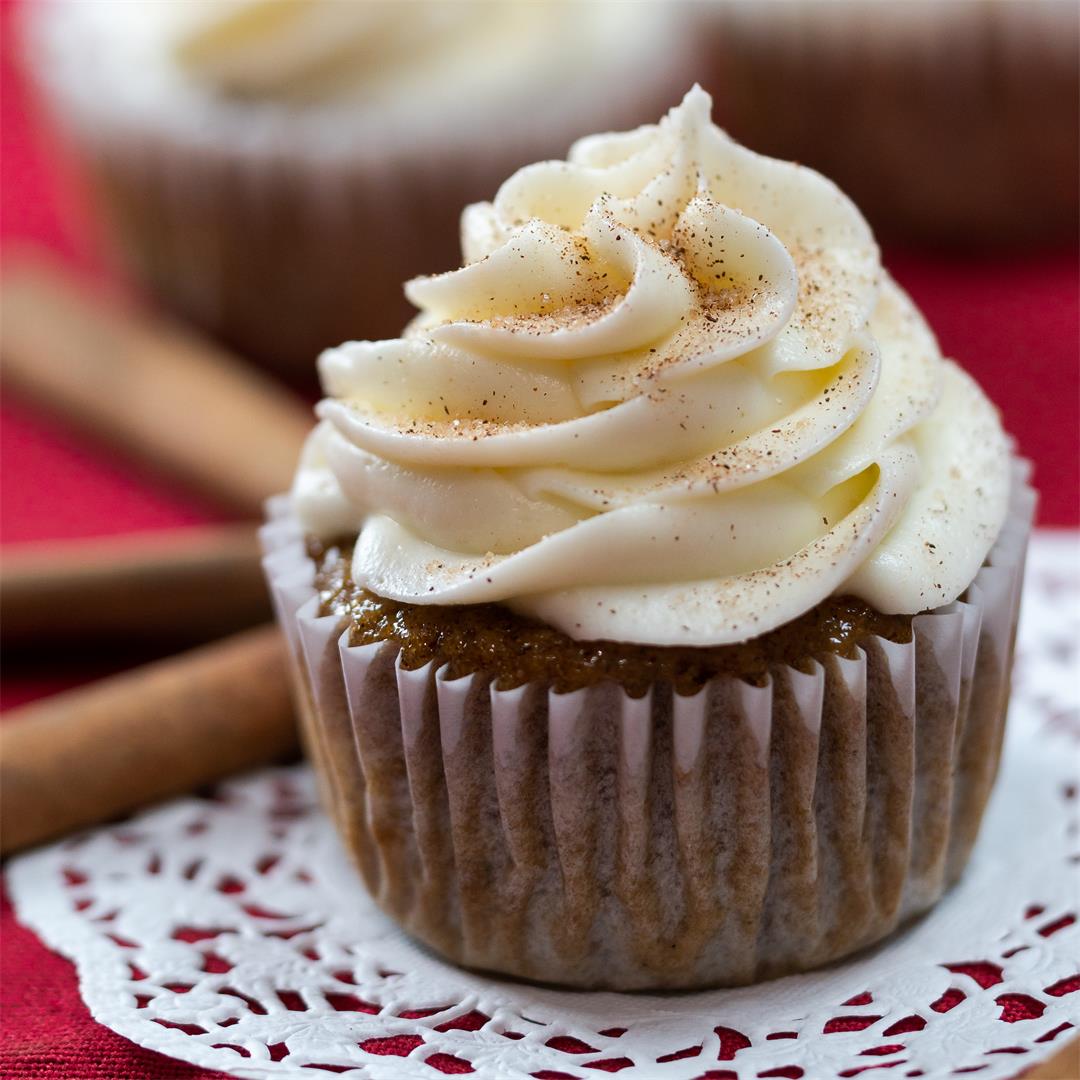 Apple Spice Cupcakes with Brown Butter Cream Cheese Frosting
