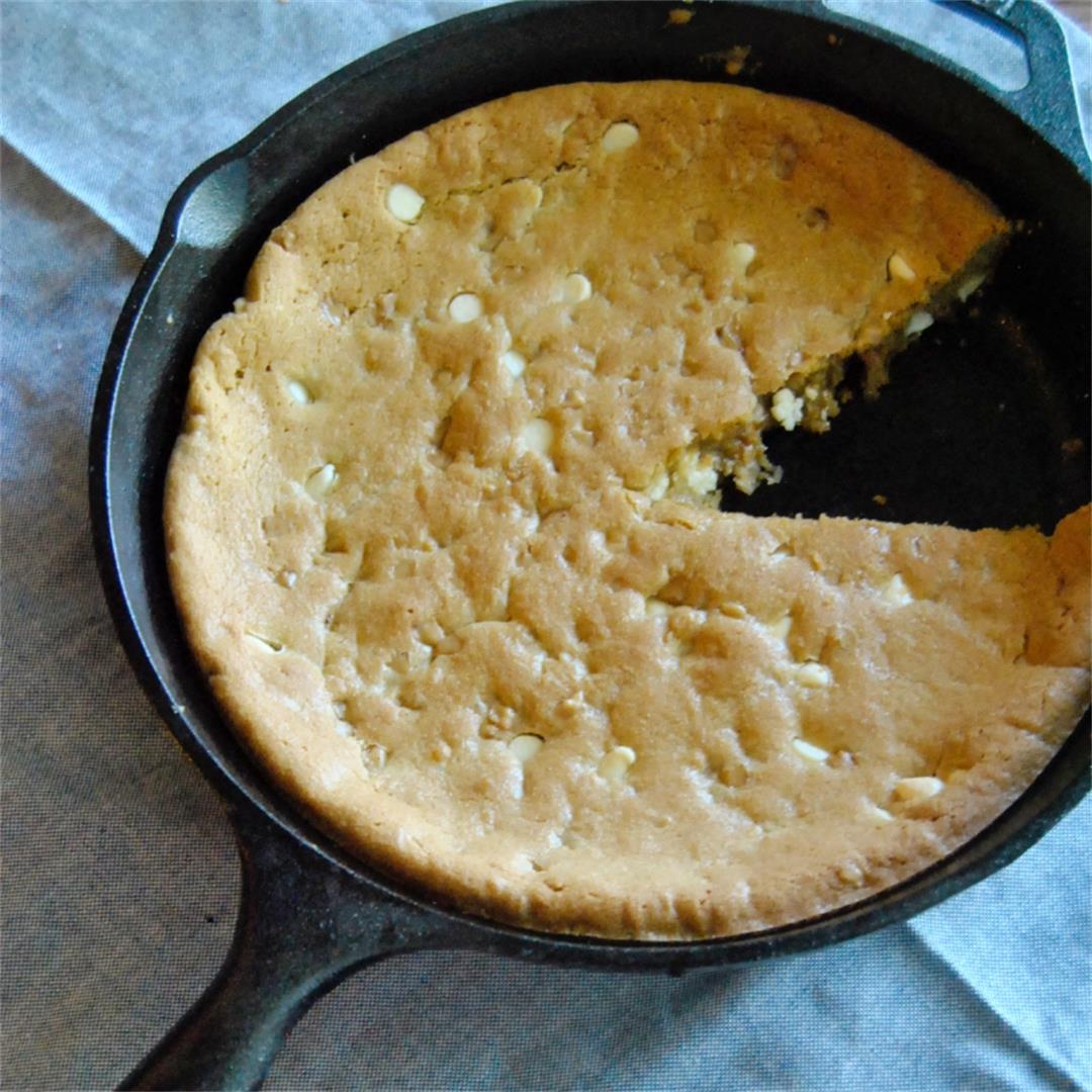 White Chocolate Toffee Skillet Cookie