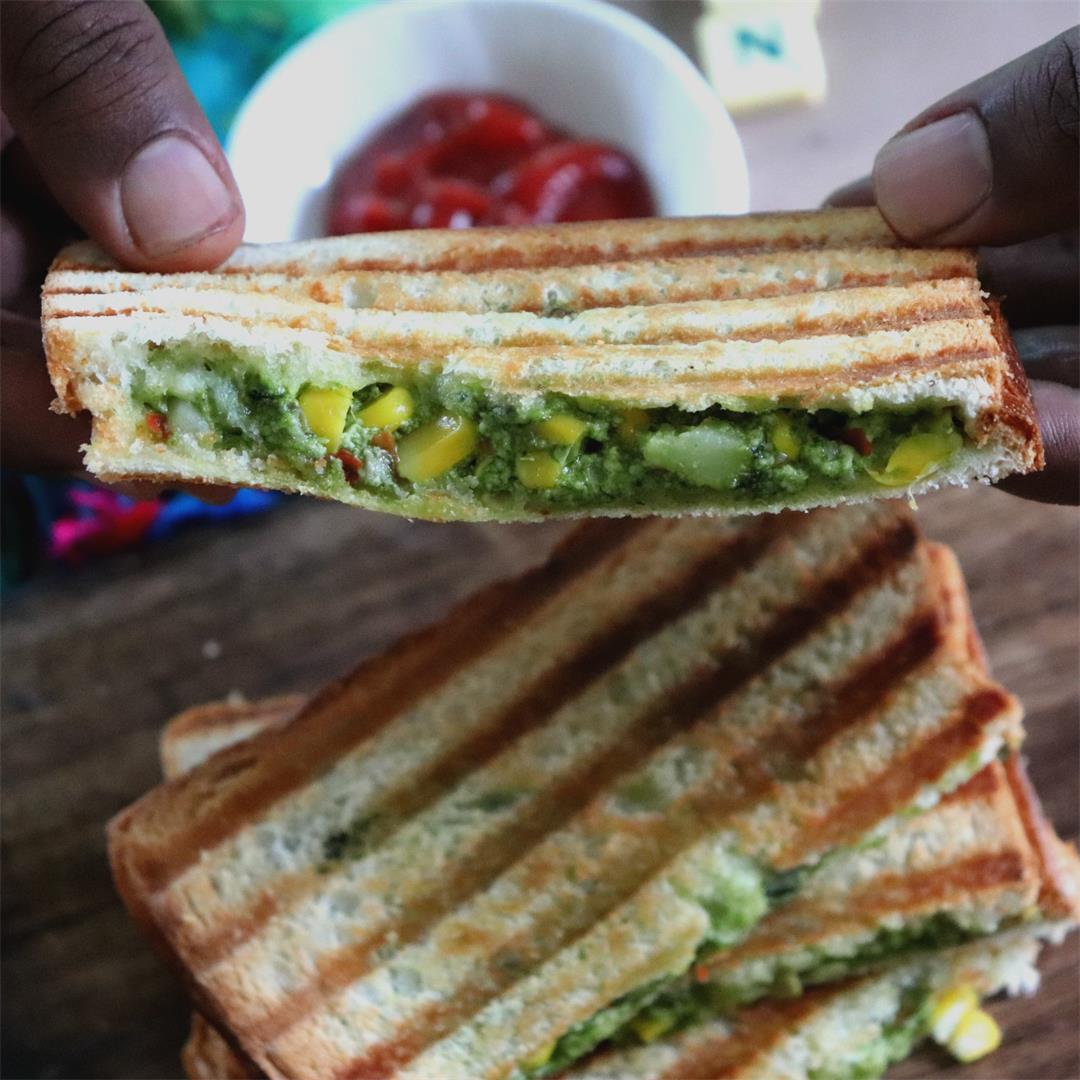 Veggies and Paneer loaded Grilled Sandwich