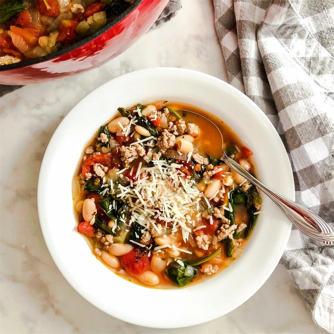 Sausage, White Bean, and Spinach Soup