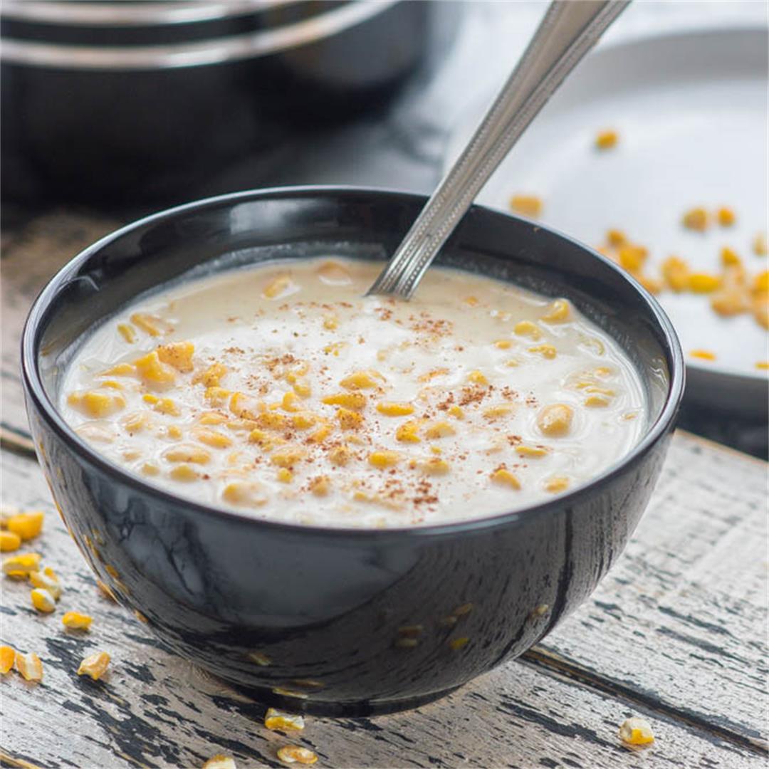 Hominy corn porridge