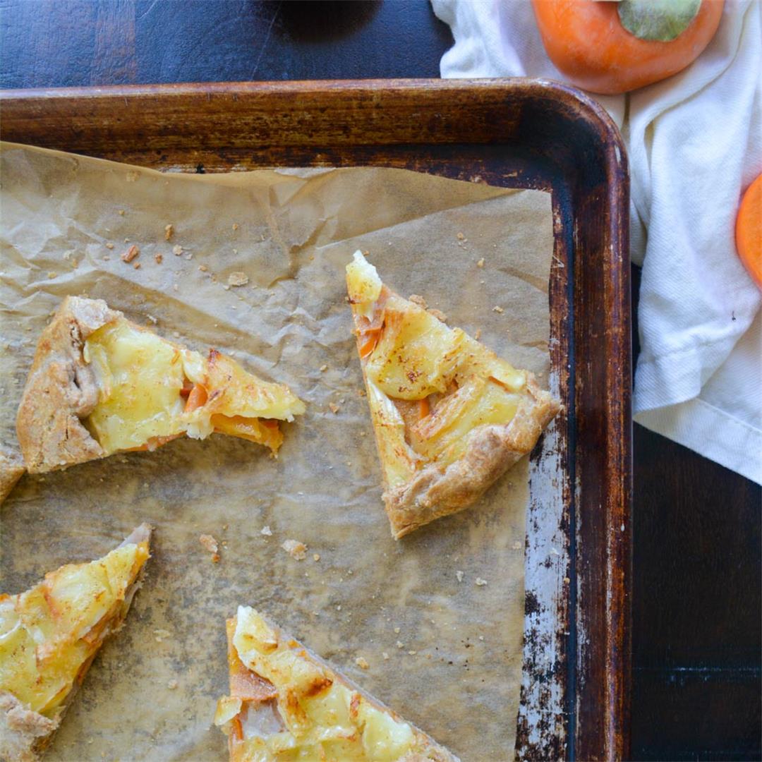Persimmon and Camembert Galette with Fresh Nutmeg