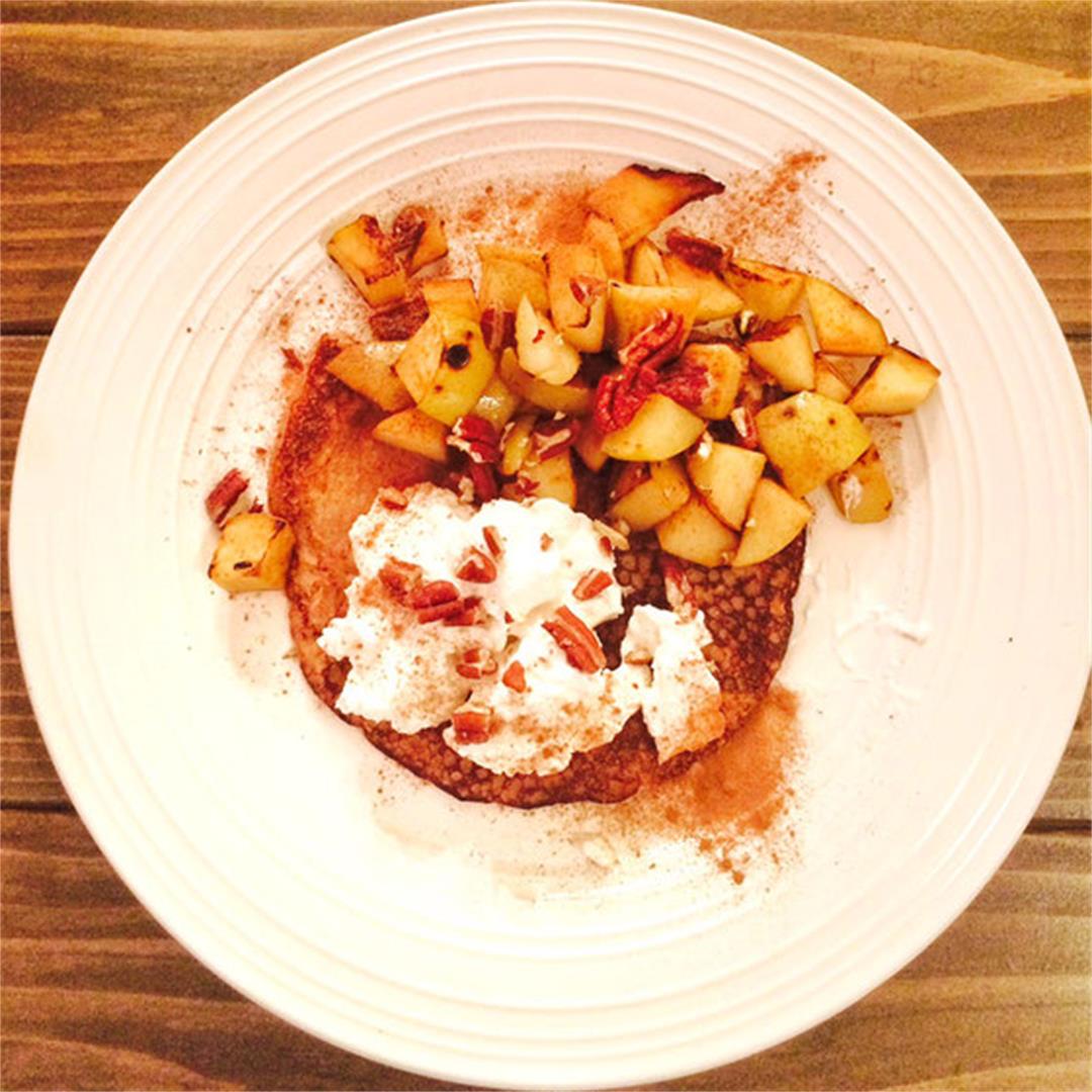 Classic French Toast with Apples, Pecans, and Greek Yogurt