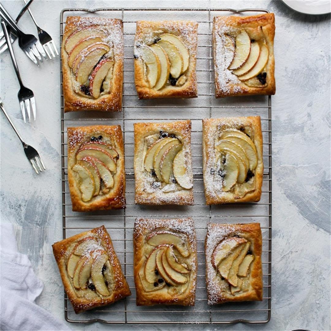 Apple Tartlets on Puff Pastry (Easy Dessert or Breakfast!!)