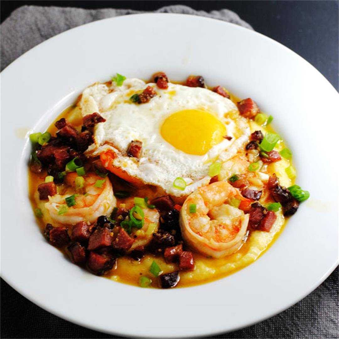 Shrimp and grits with Tasso ham
