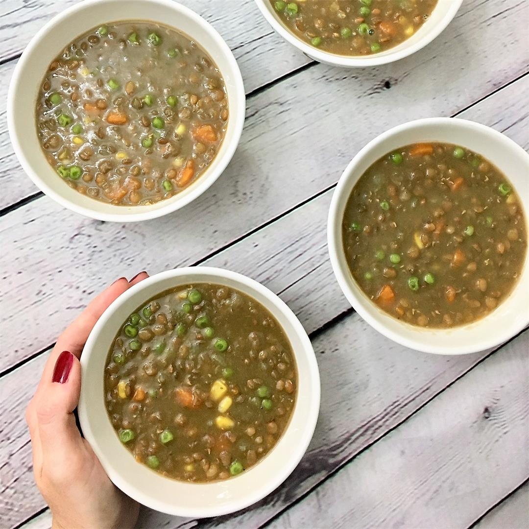 Easy Vegetable Lentil Soup – Vegan