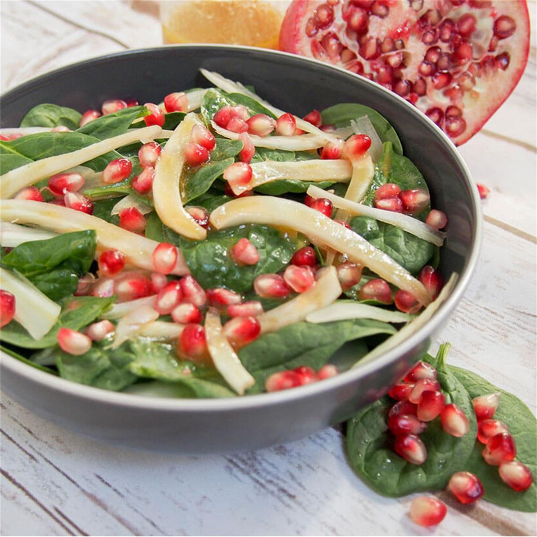 Spinach pomegranate salad