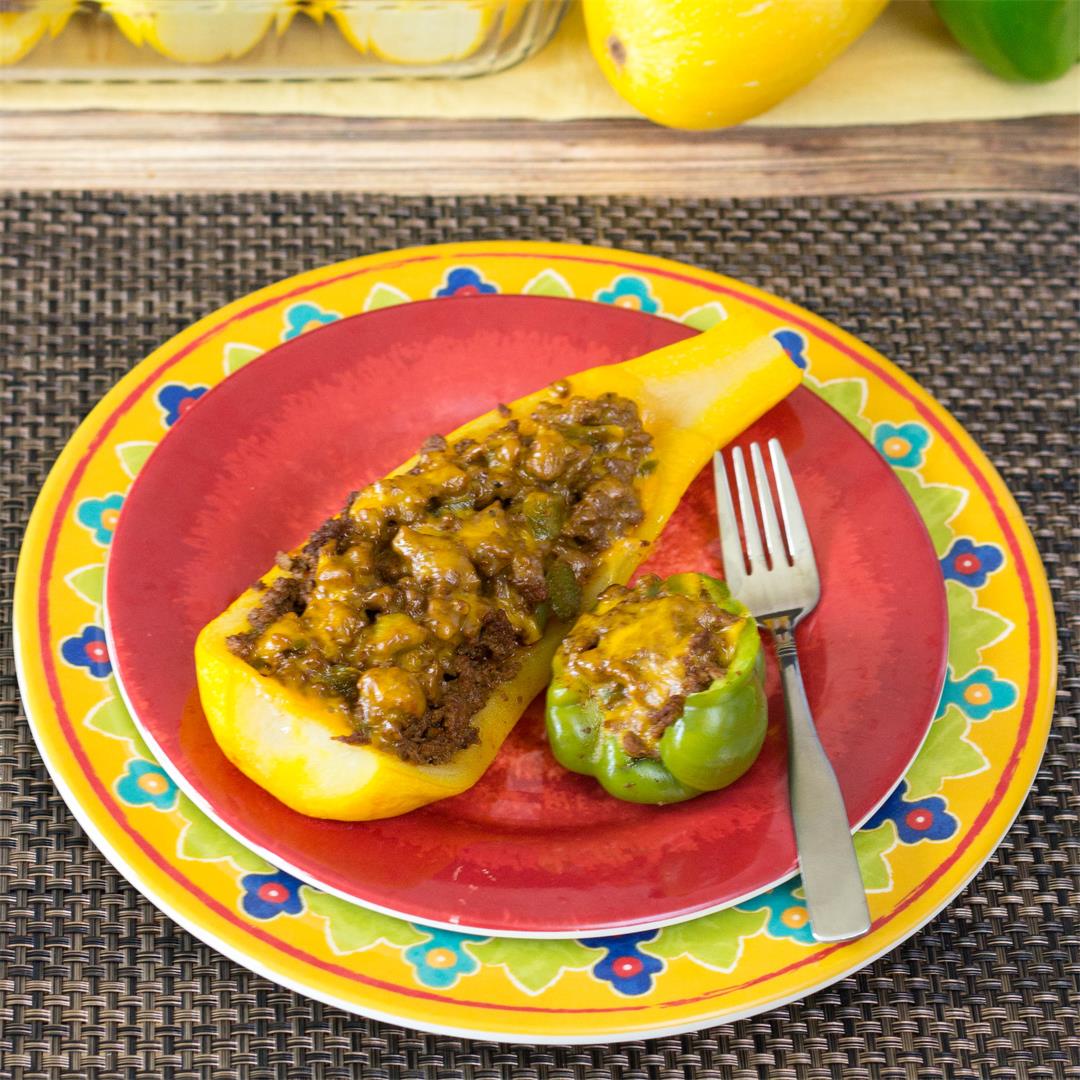 Taco Stuffed Yellow Squash and Peppers