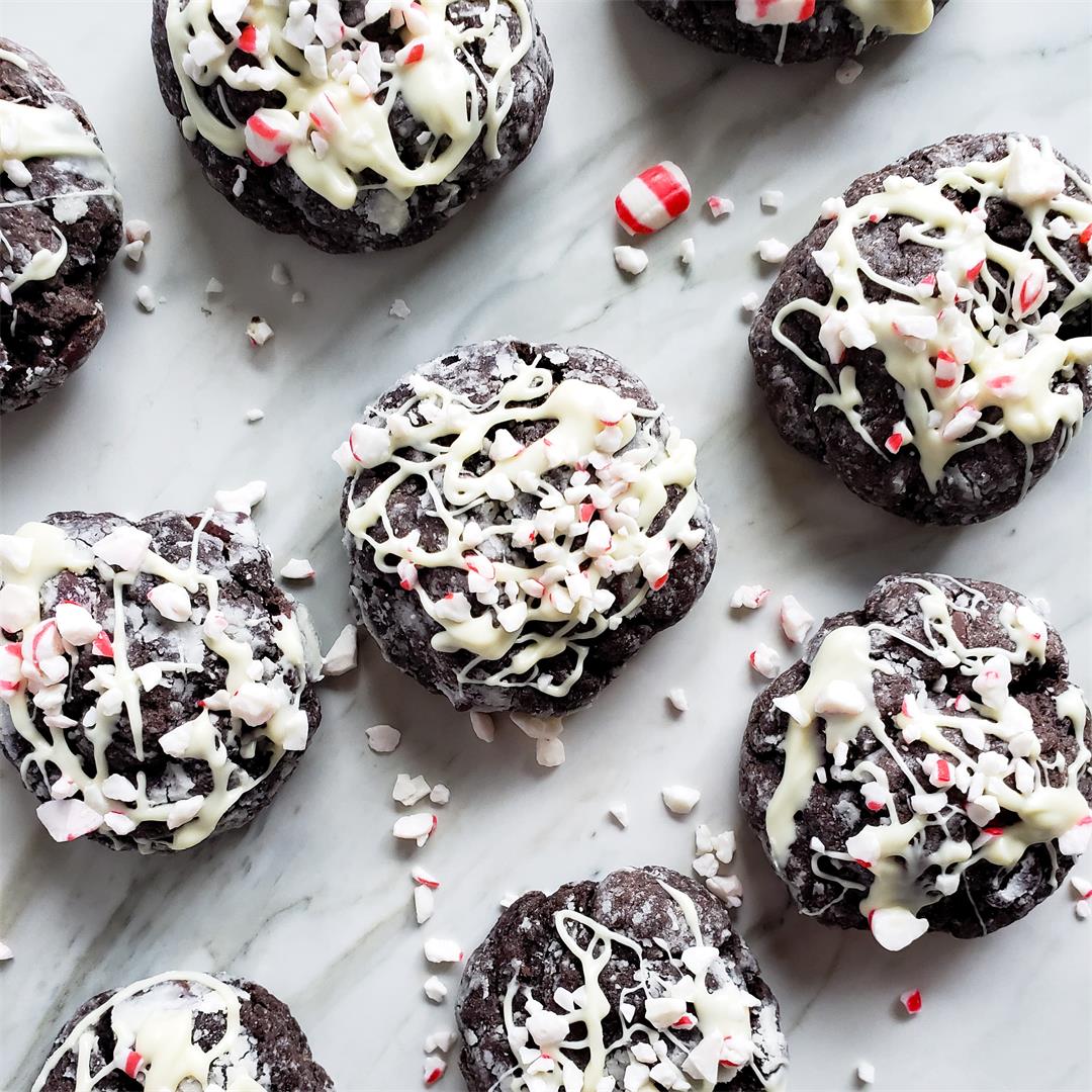 Chocolate Peppermint Cake Cookies