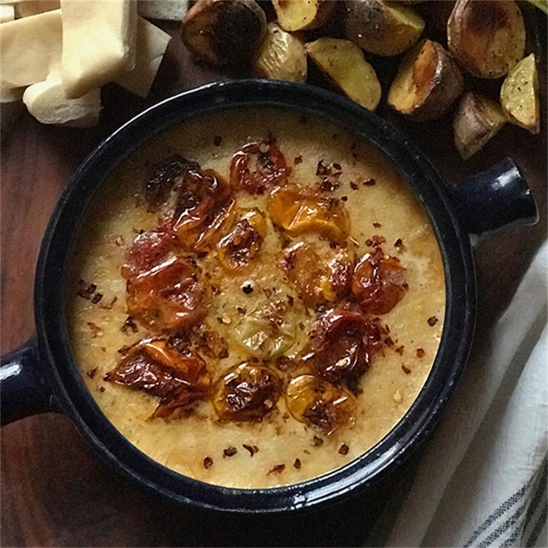 Greek cheese fondue-dip