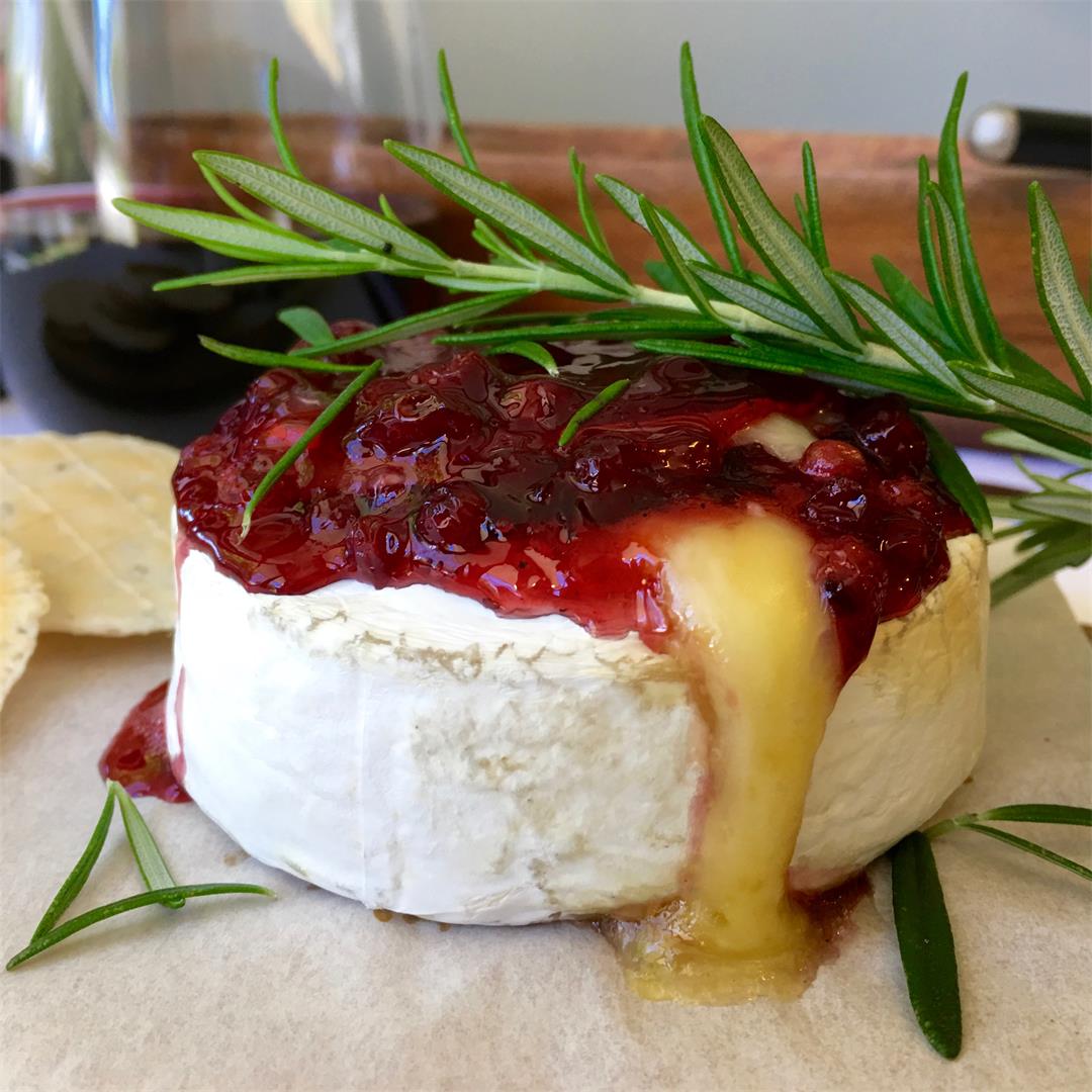 Baked Brie with Lingonberry or Cranberry Sauce