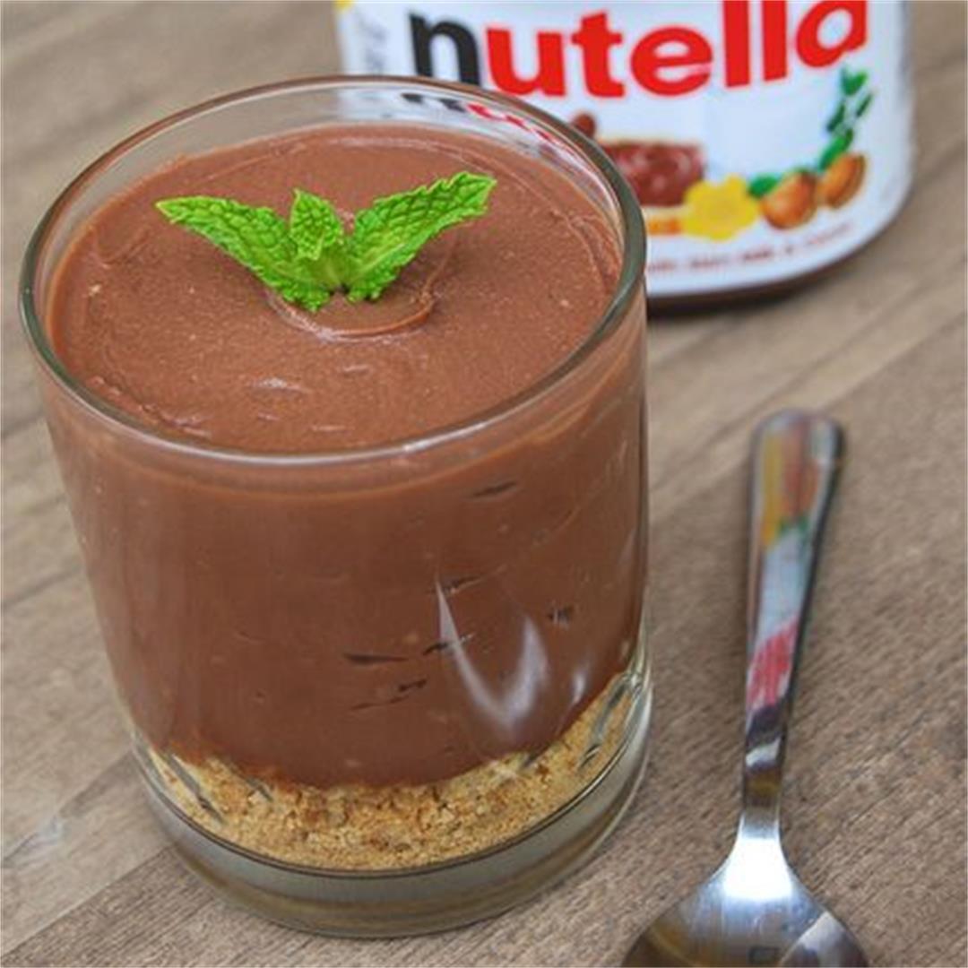 Indulgent 3-Ingredient Nutella Cheesecake Cups