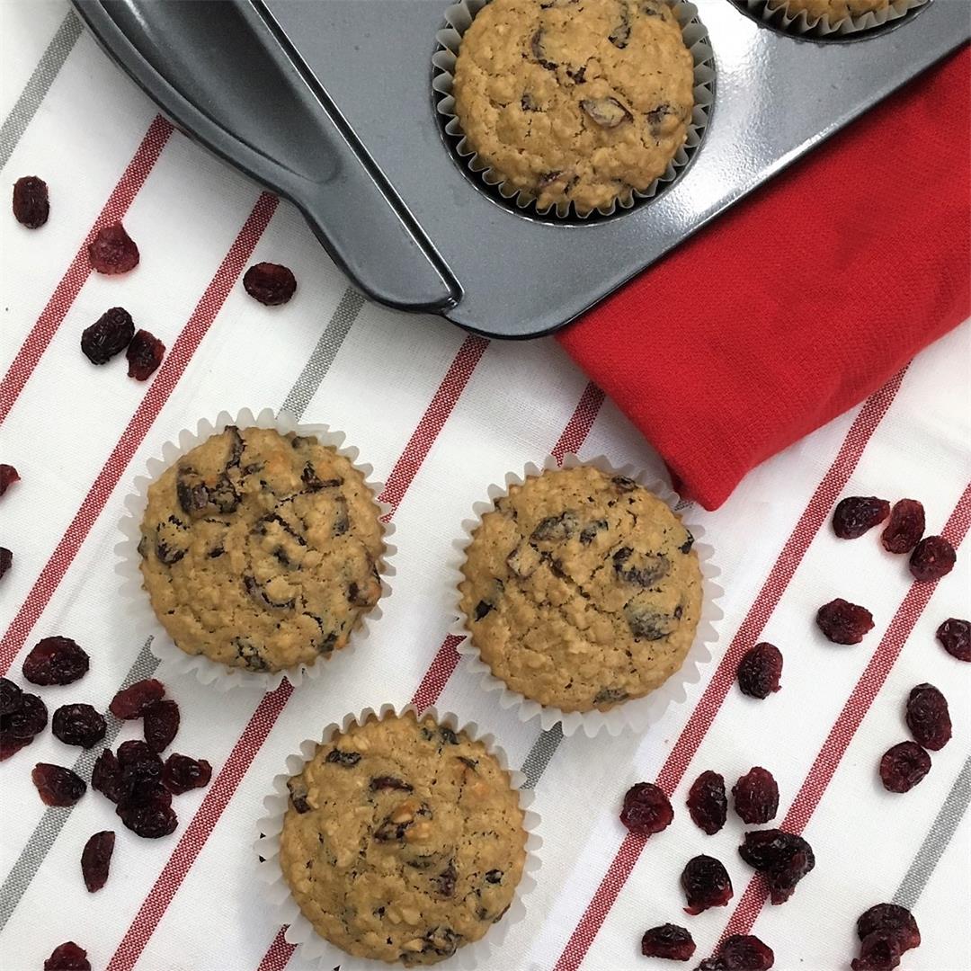 Lemon Cranberry Muffins – Refined Sugar Free