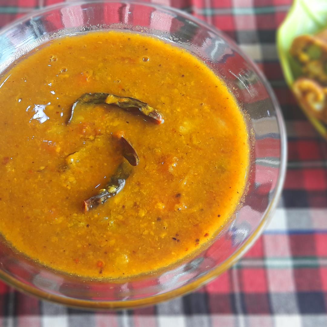 Sambar Recipe - Made with lentils and vegetables.
