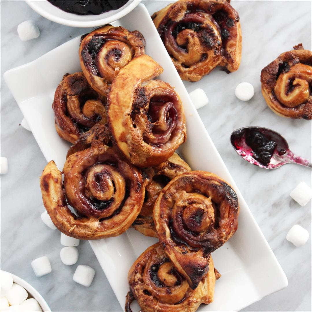 Sweet Puff Pastry Pinwheels - made with only 3 ingredients!