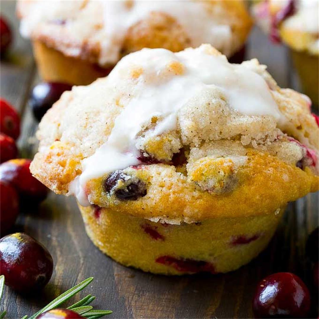 Cranberry Muffins with Orange Glaze