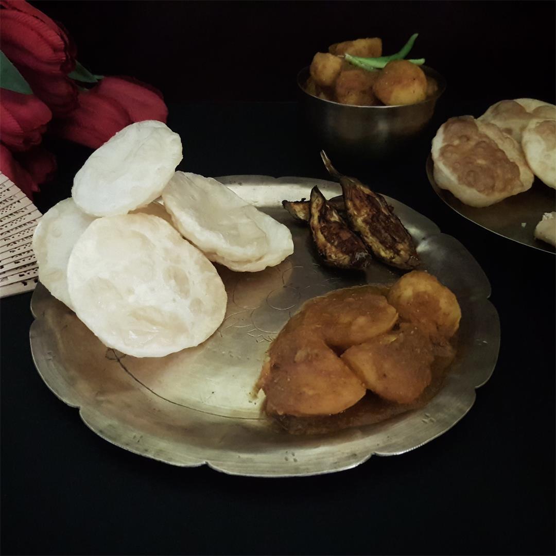 Bengali Potato Curry & Fried Brinjal