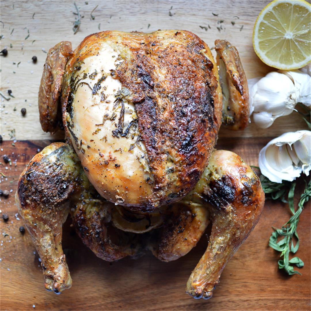 Roast Chicken with Lemon and Herbs Butter
