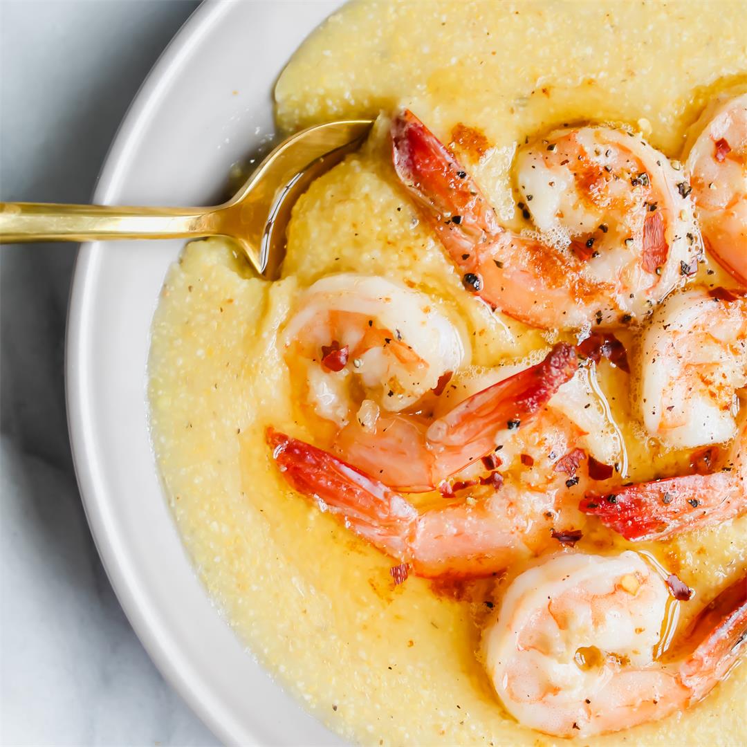 Brown Butter Shrimp Bowls with Cheese Grits
