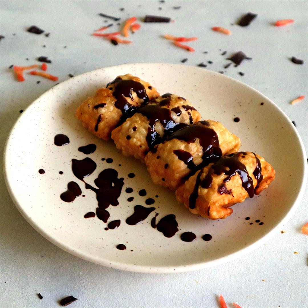 Carrot & Date Rolls with Chocolate Drizzle