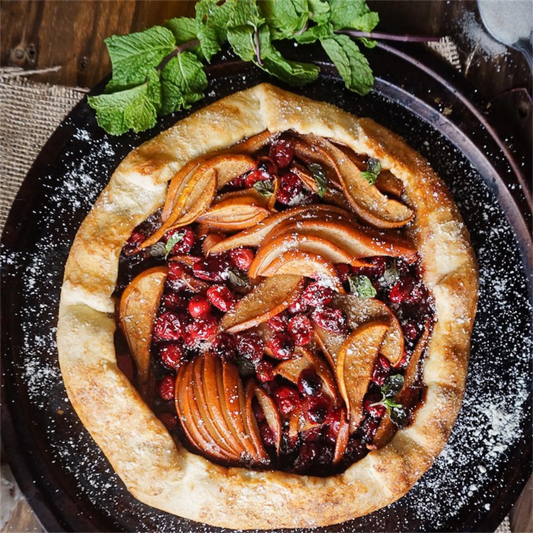Spiced Cranberry Pear Galette