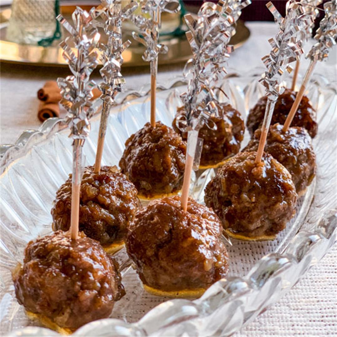 Honey Balsamic Glazed Gingerbread Spice Meatballs