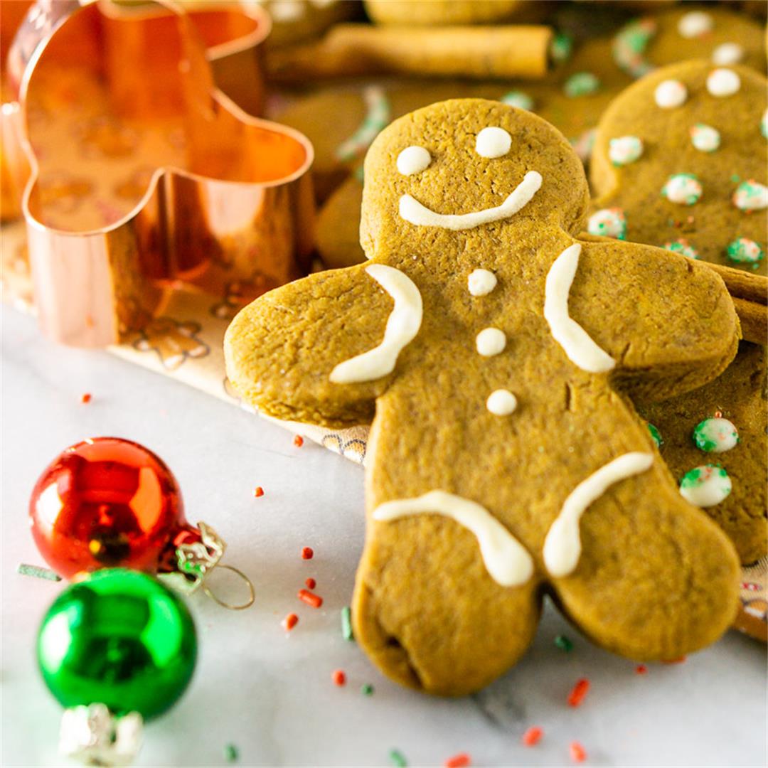 Soft Gingerbread Men Cookies With Orange-Vanilla Icing