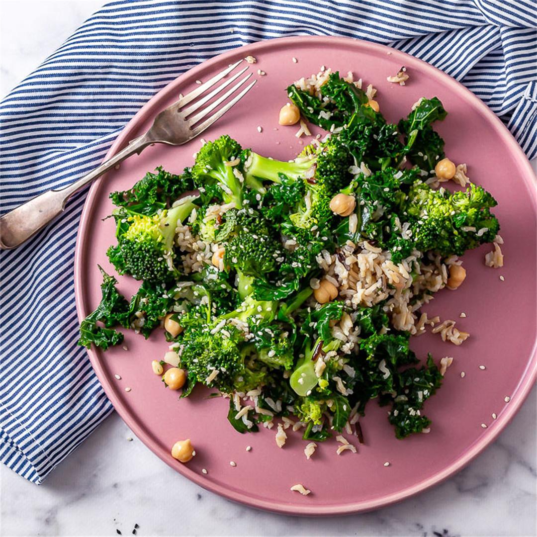 Winter Broccoli & Wild Rice Salad with Chickpeas