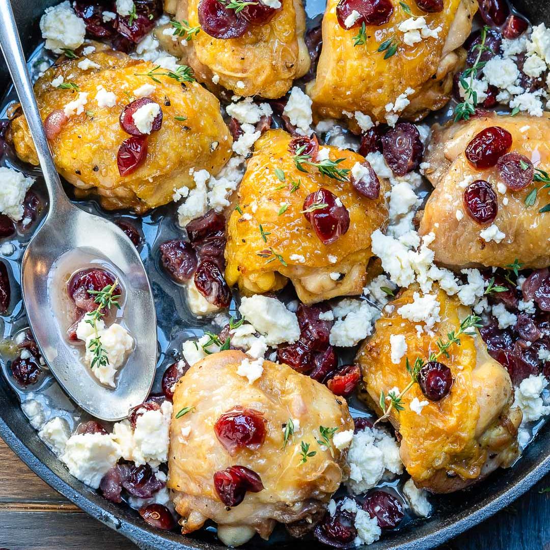 One Pan Cranberry Roasted Chicken Skillet