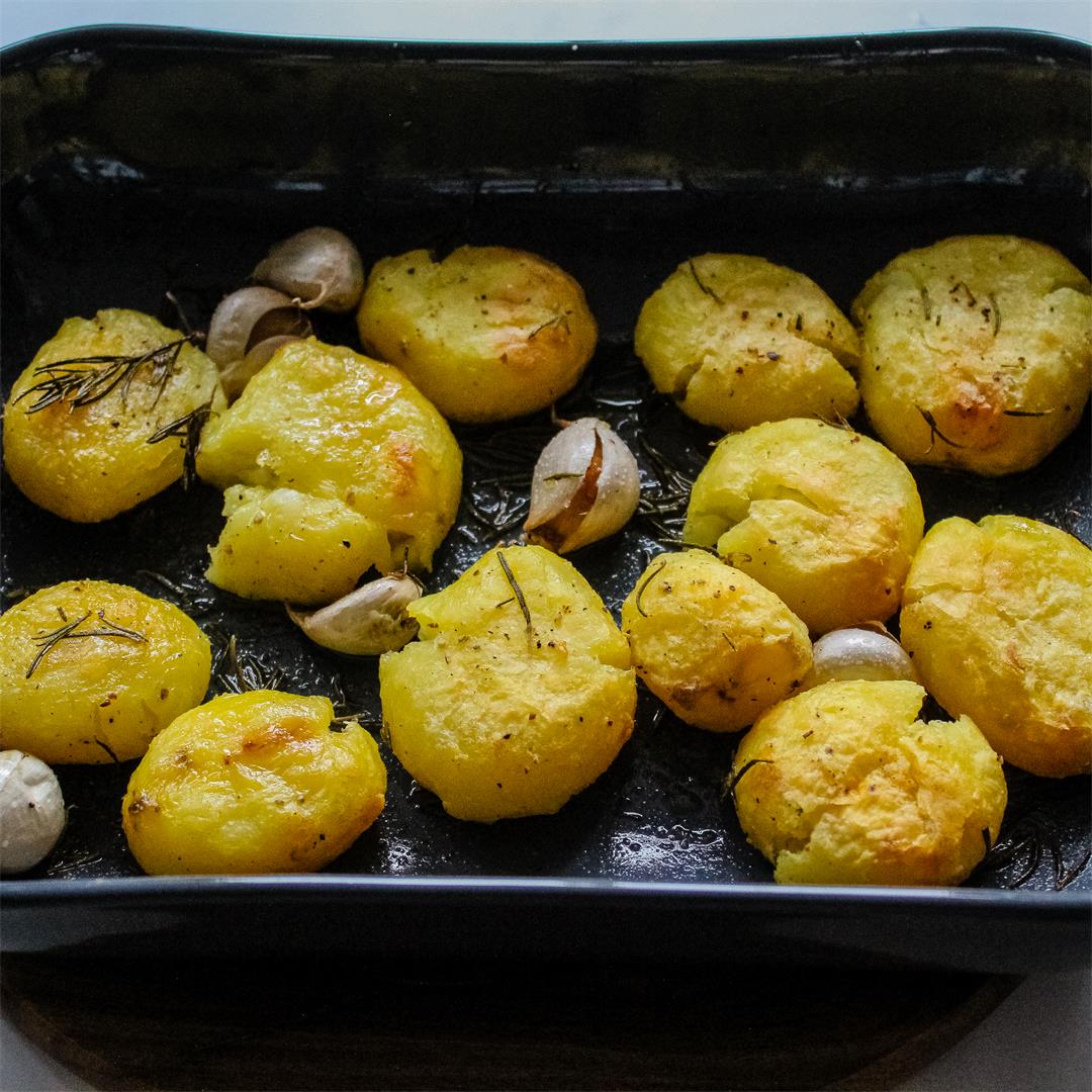Garlic and rosemary roast potatoes